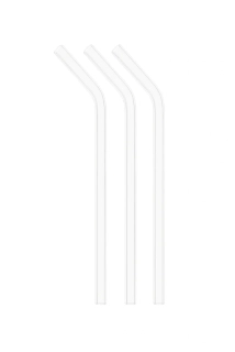 Skleněná brčka nápojová zahnutá 25 cm, 3 ks