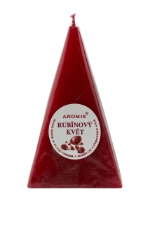 Svíčka jehlan 65/65/110 - rubínový květ