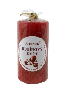 Svíčka válec 40/70 - rubínový květ