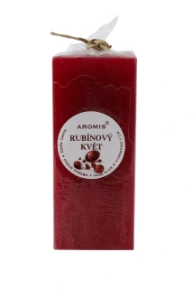 Svíčka hranol 45/45/110 - rubínový květ